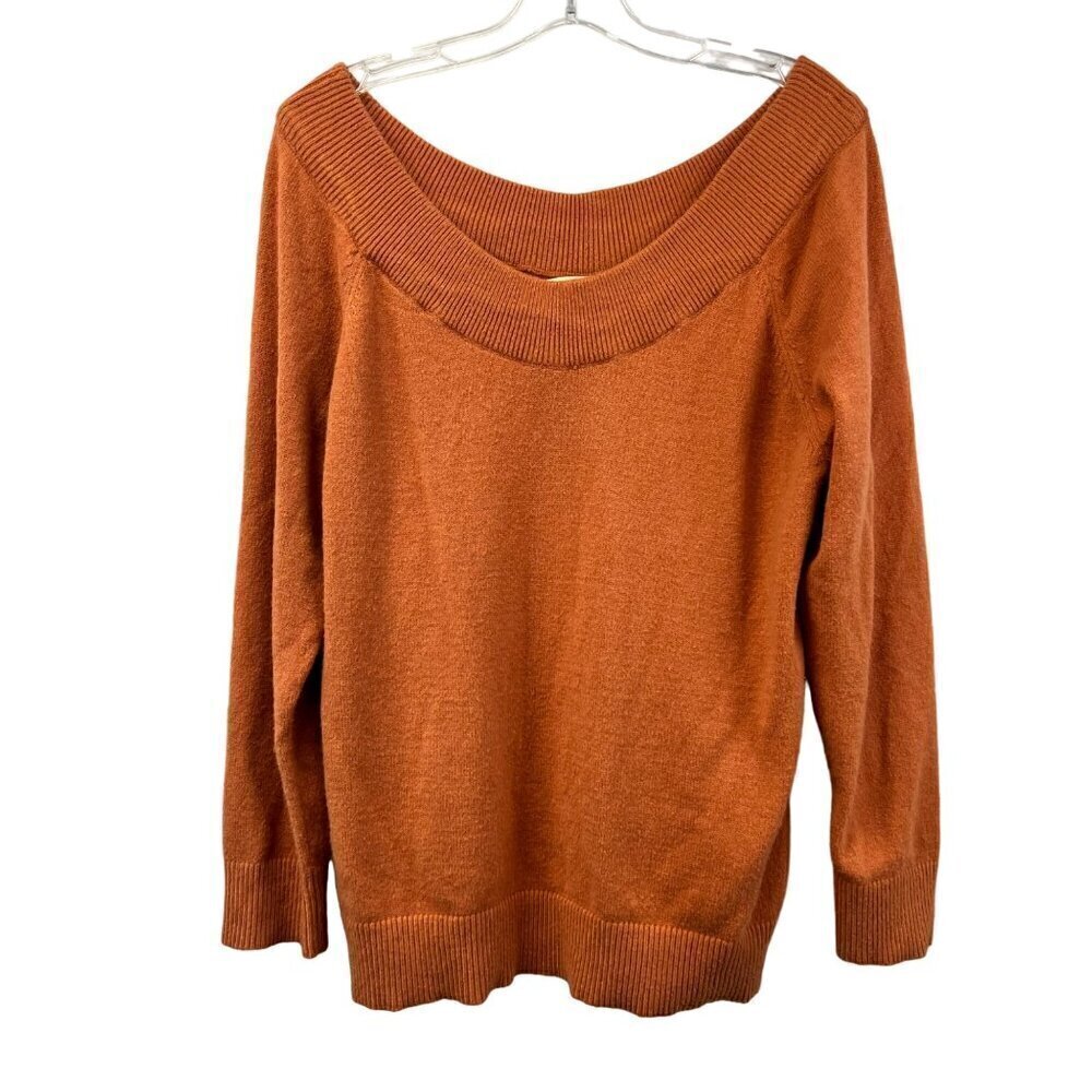 Kori America Womens Off Shoulder Long Sleeve Pullover Sweater Spice Small